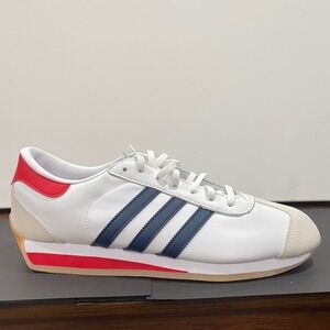 Adidas Country II White Navy Red Leather Retro Sneakers IG4546 Mens 10.5